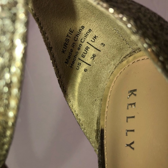 Kelly & Katie kristie gold glitter heels pumps 6 - Picture 8 of 8